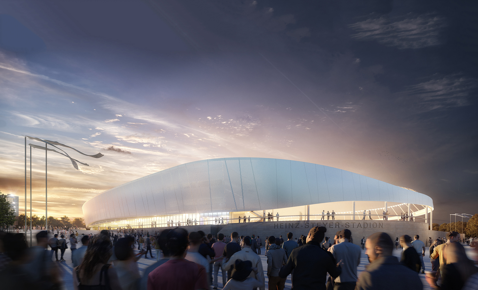 Heinz-Steyer-Stadion – Um- und Ausbau (Foto: © O+M Architekten GmbH BDA/ Archlab)