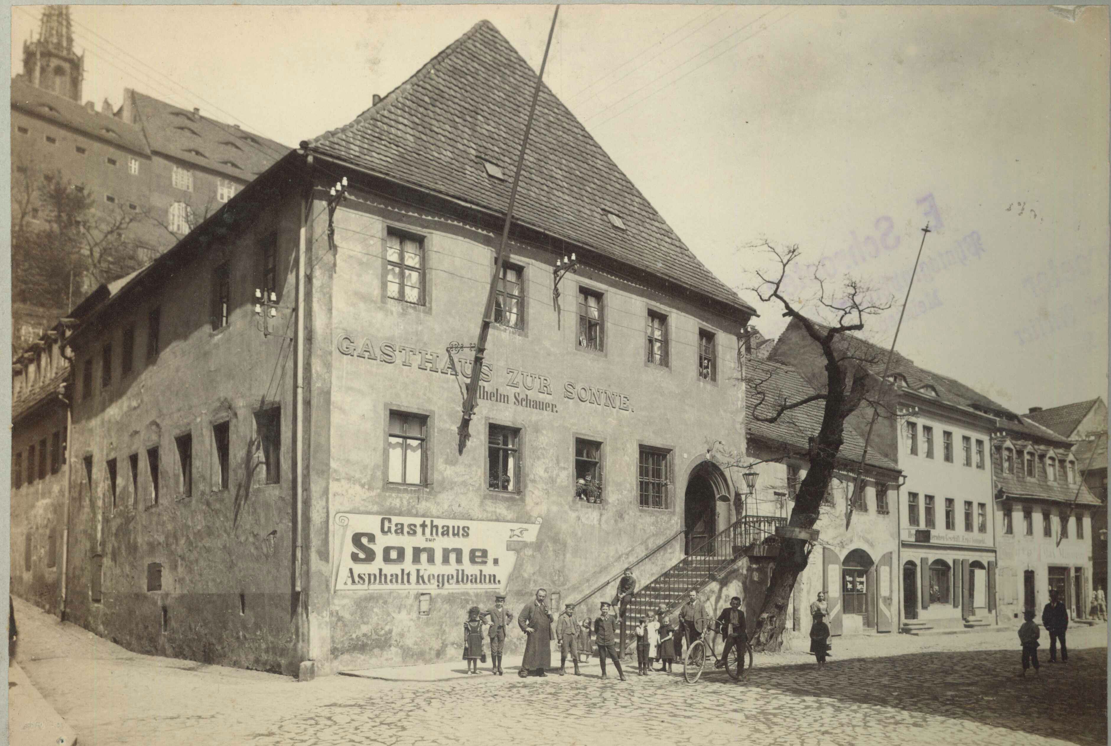 Die "Goldene Sonne" in Meißen strahlt wieder (Foto: © Postkarte 19.Jh)