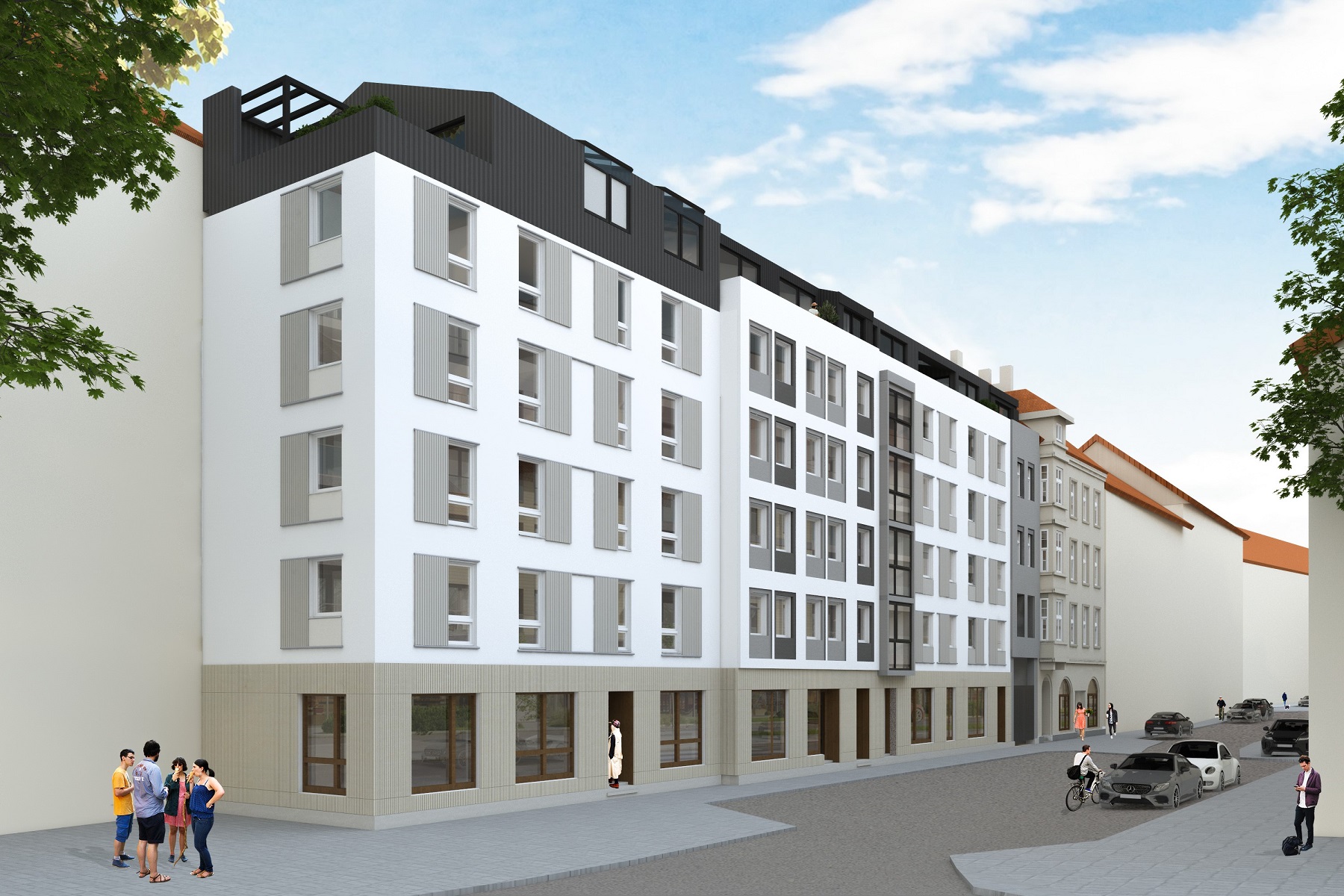 Umbau und Modernisierung eines innerstädtischen Plattenbaus in Bautzen (Foto: © bo architekten & ingenieure)