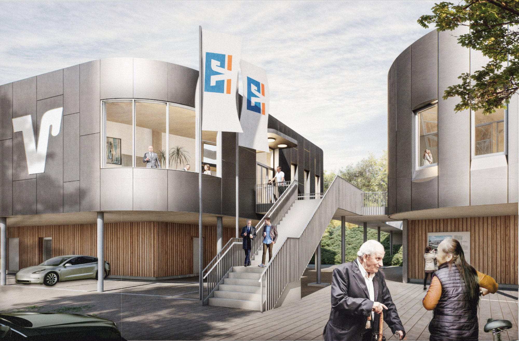Volksbank Aue – Neubau, Transparenz und grünes Selbstverständnis (Foto: © Partner und Partner Architektur)