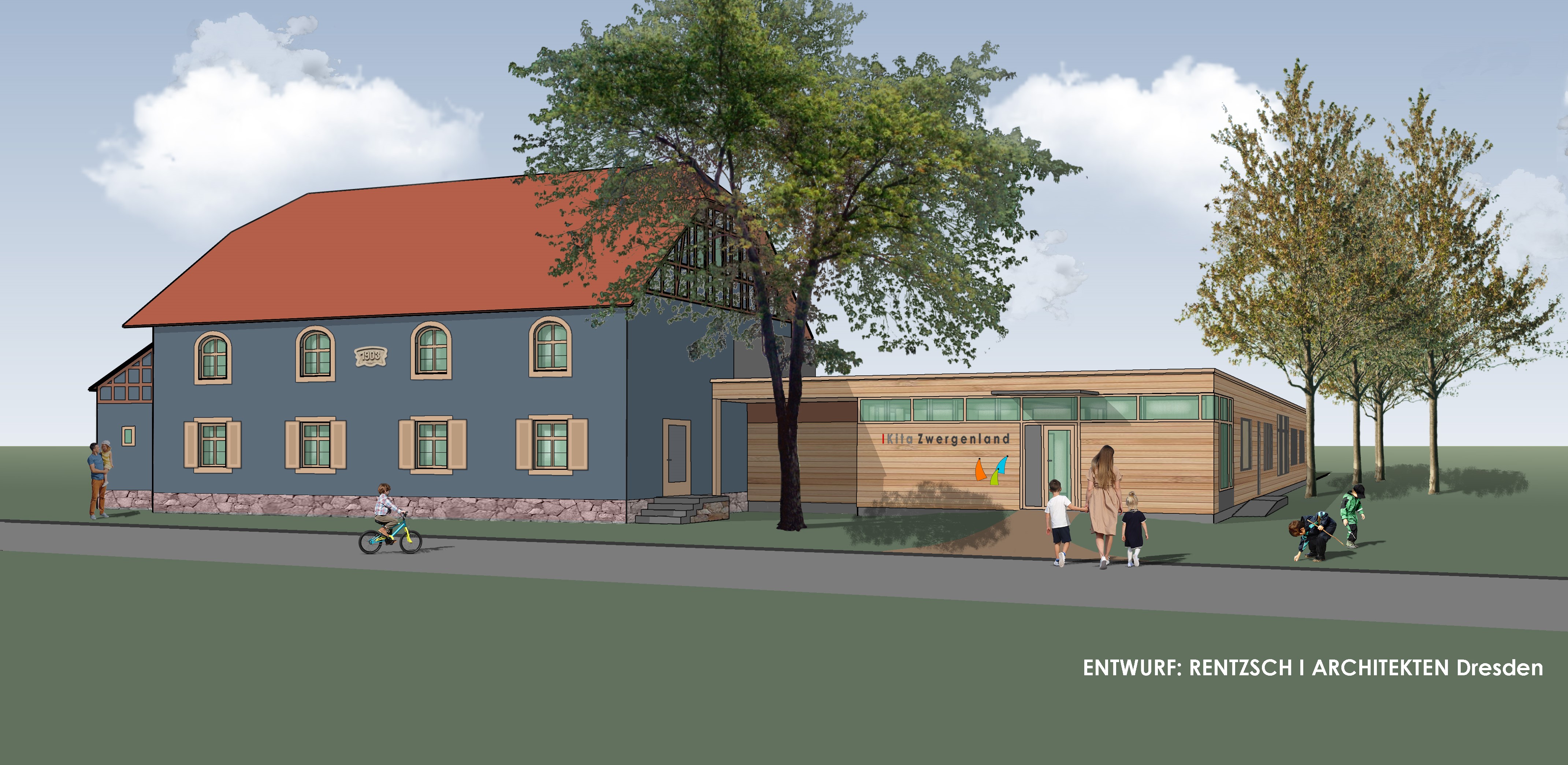 Kita Kalkreuth für 68 Kinder Umbau u. energ. Sanierung Hauptgebäude (Foto: © Visu.RENTZSCH ARCHITEKTEN)
